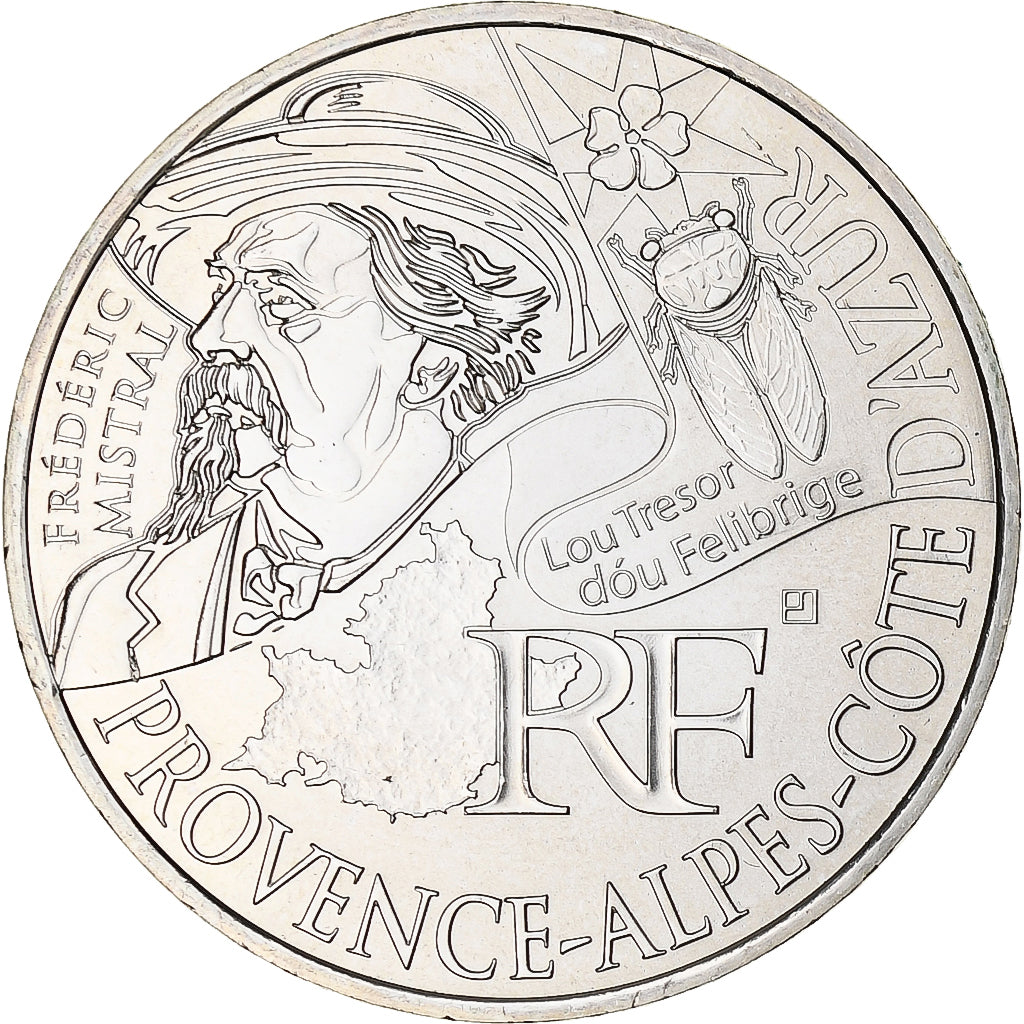 França, 10 Euro, 2012, Provence Alpes Côte d'Azur, MS(65-70), Prata
