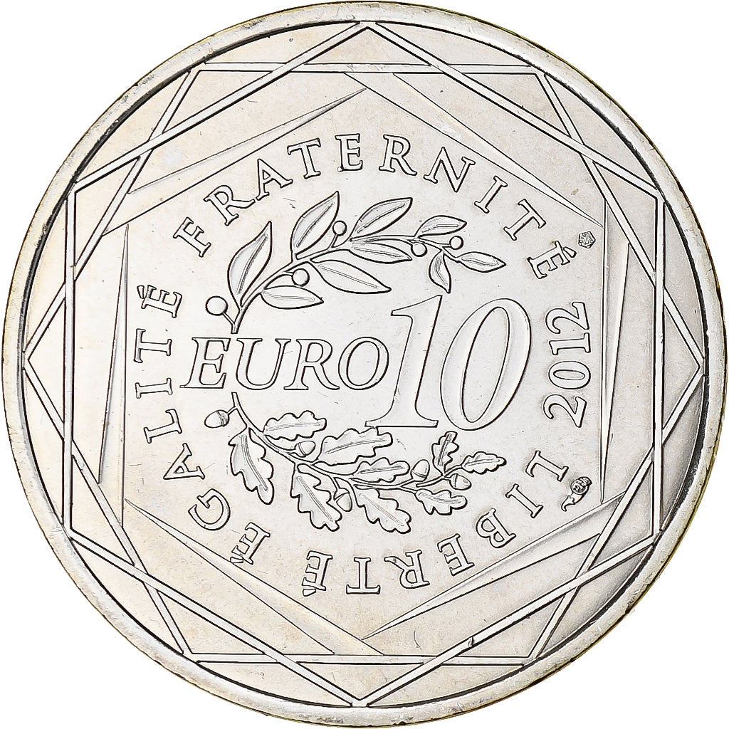 França, 10 Euro, 2012, Provence Alpes Côte d'Azur, MS(65-70), Prata
