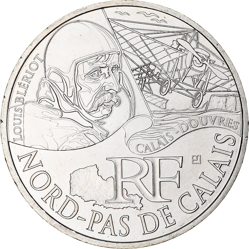 France, 10 Euro, Nord-Pas de Calais, 2012, MS(65-70), Silver