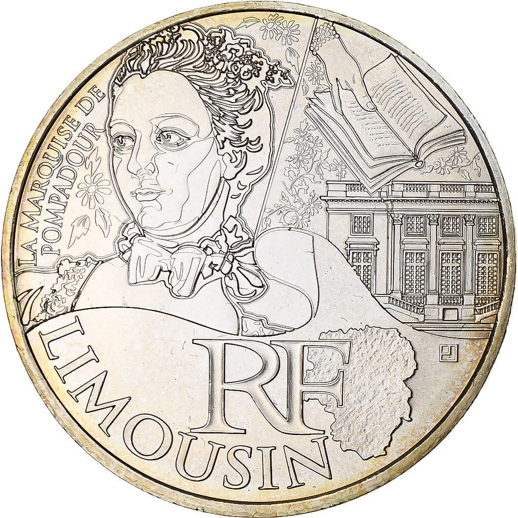 Frankrijk, 10 Euro, 2012, Limousin, UNC, Zilver
