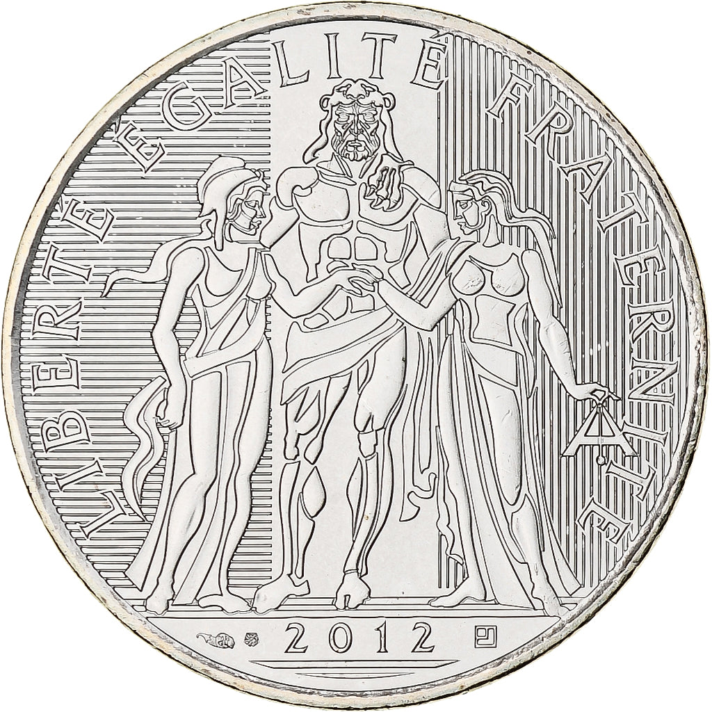 França, 10 Euro, 2012, Paris, Proof, MS(65-70), Prata, KM:2073