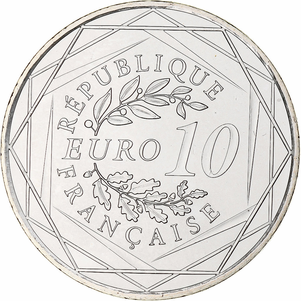 França, 10 Euro, 2012, Paris, Proof, MS(65-70), Prata, KM:2073