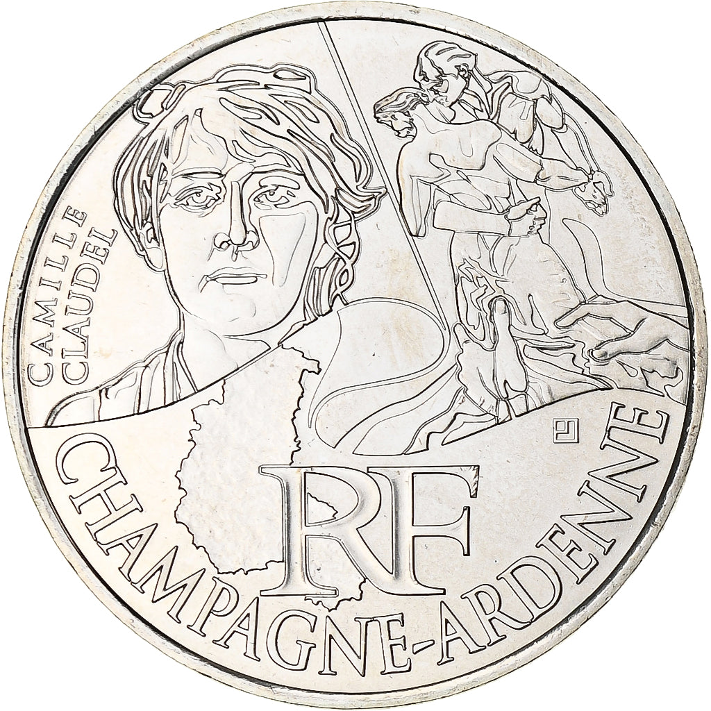 France, 10 Euro, 2012, Champagne-Ardenne, MS(65-70), Silver
