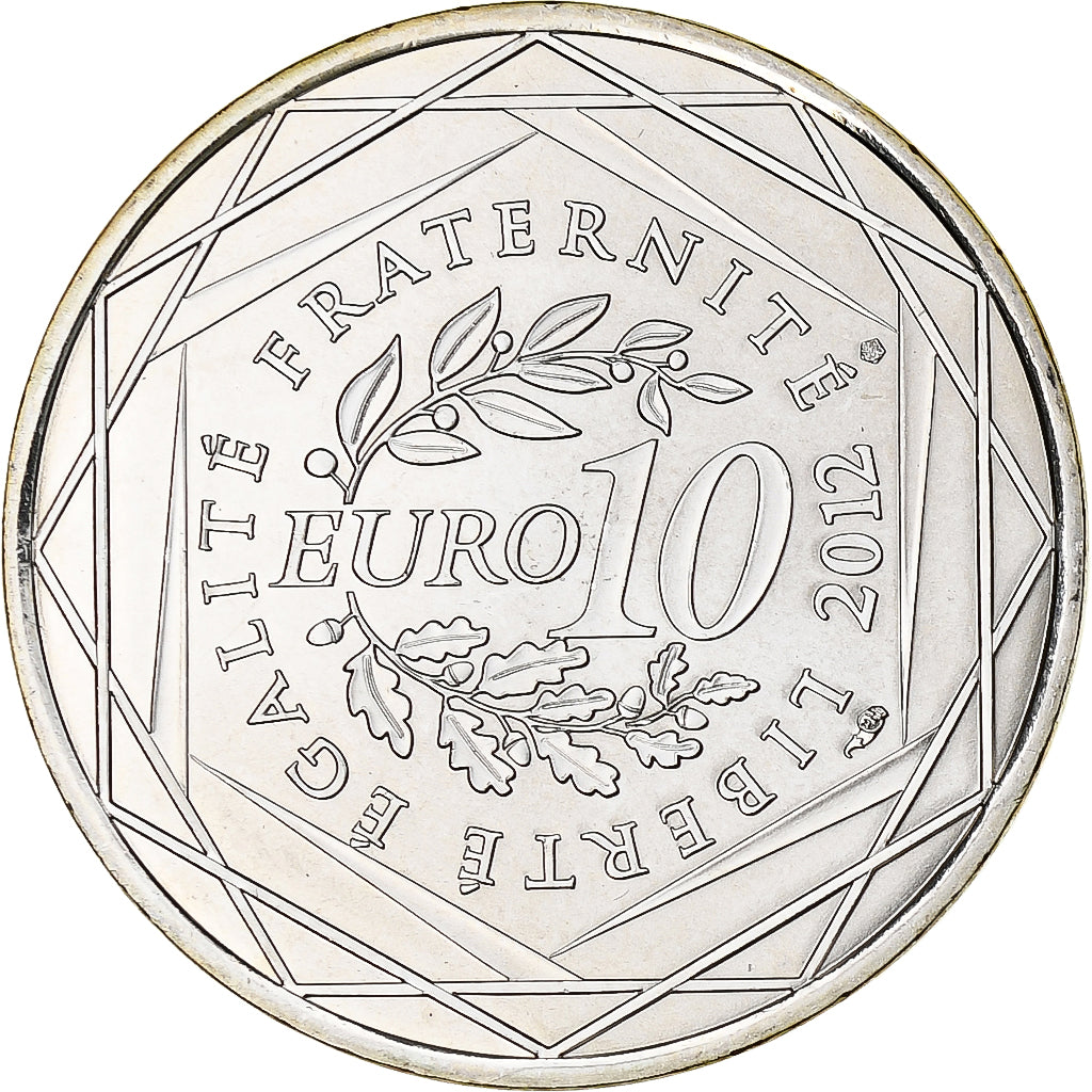 France, 10 Euro, 2012, Champagne-Ardenne, MS(65-70), Silver