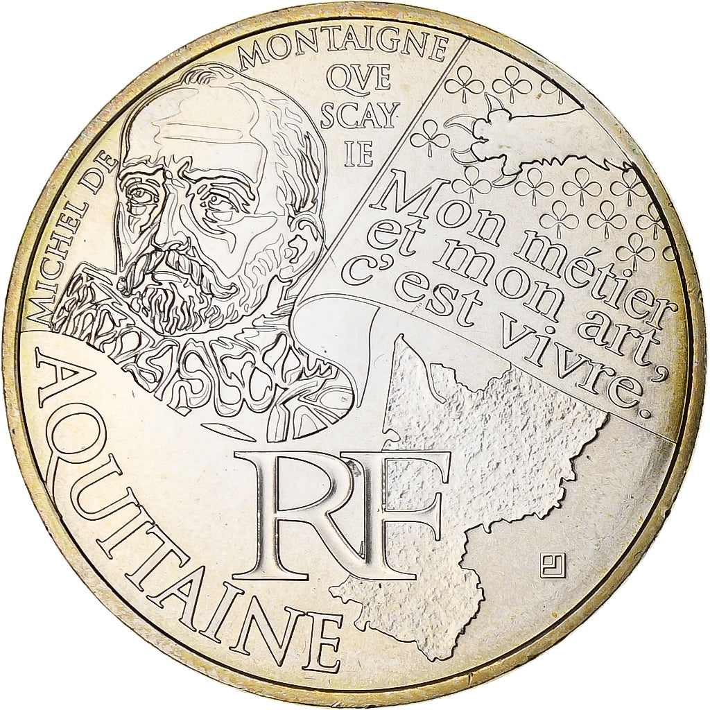 Francia, 10 Euro, Aquitaine, 2012, Paris, FDC, Plata, KM:1863