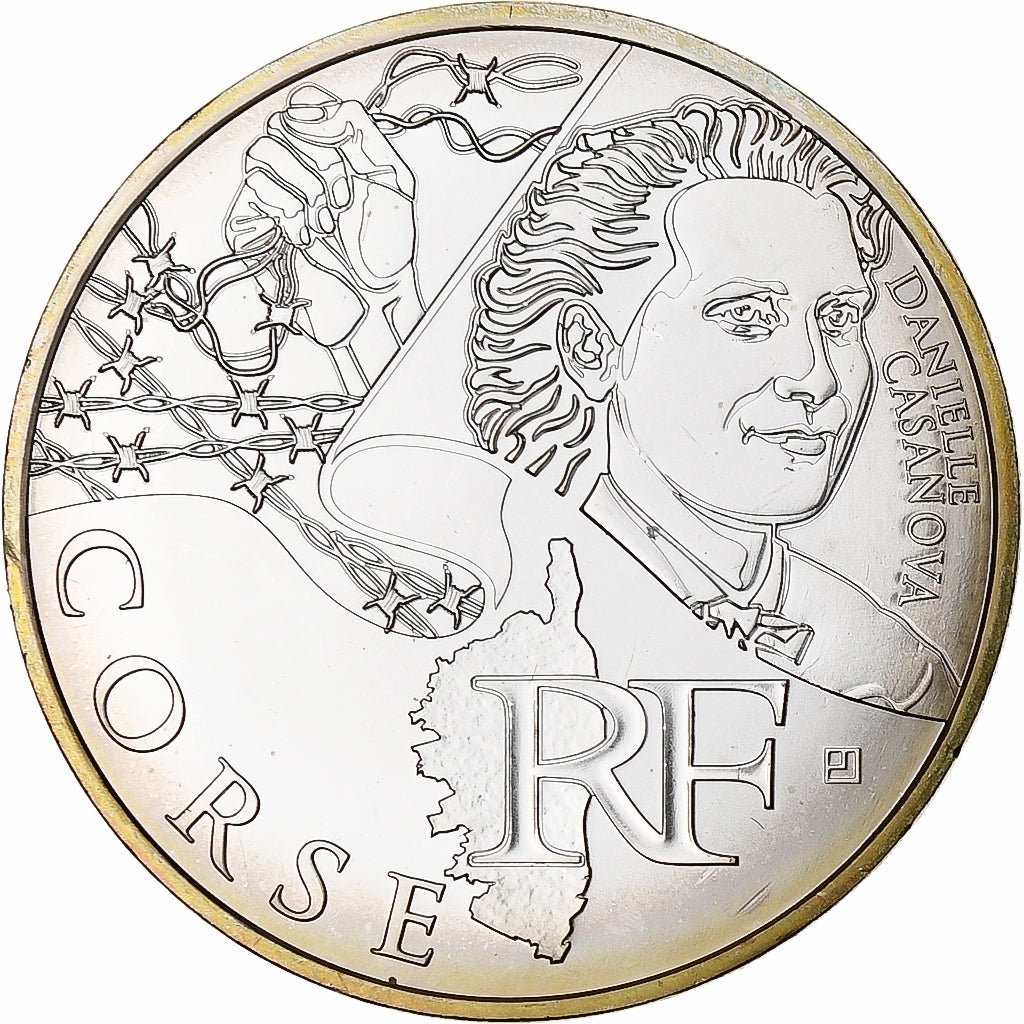 France, 10 Euro, 2012, Corse, FDC, Argent