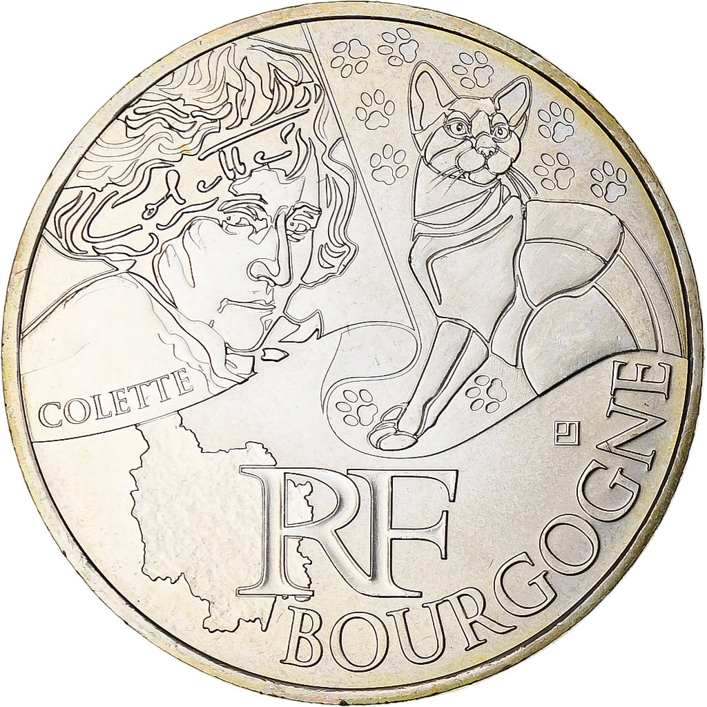 Francia, 10 Euro, 2012, Bourgogne, FDC, Plata