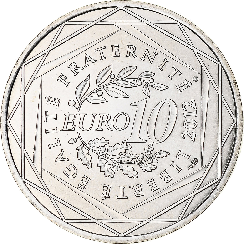 Francia, 10 Euro, 2012, Bourgogne, FDC, Plata