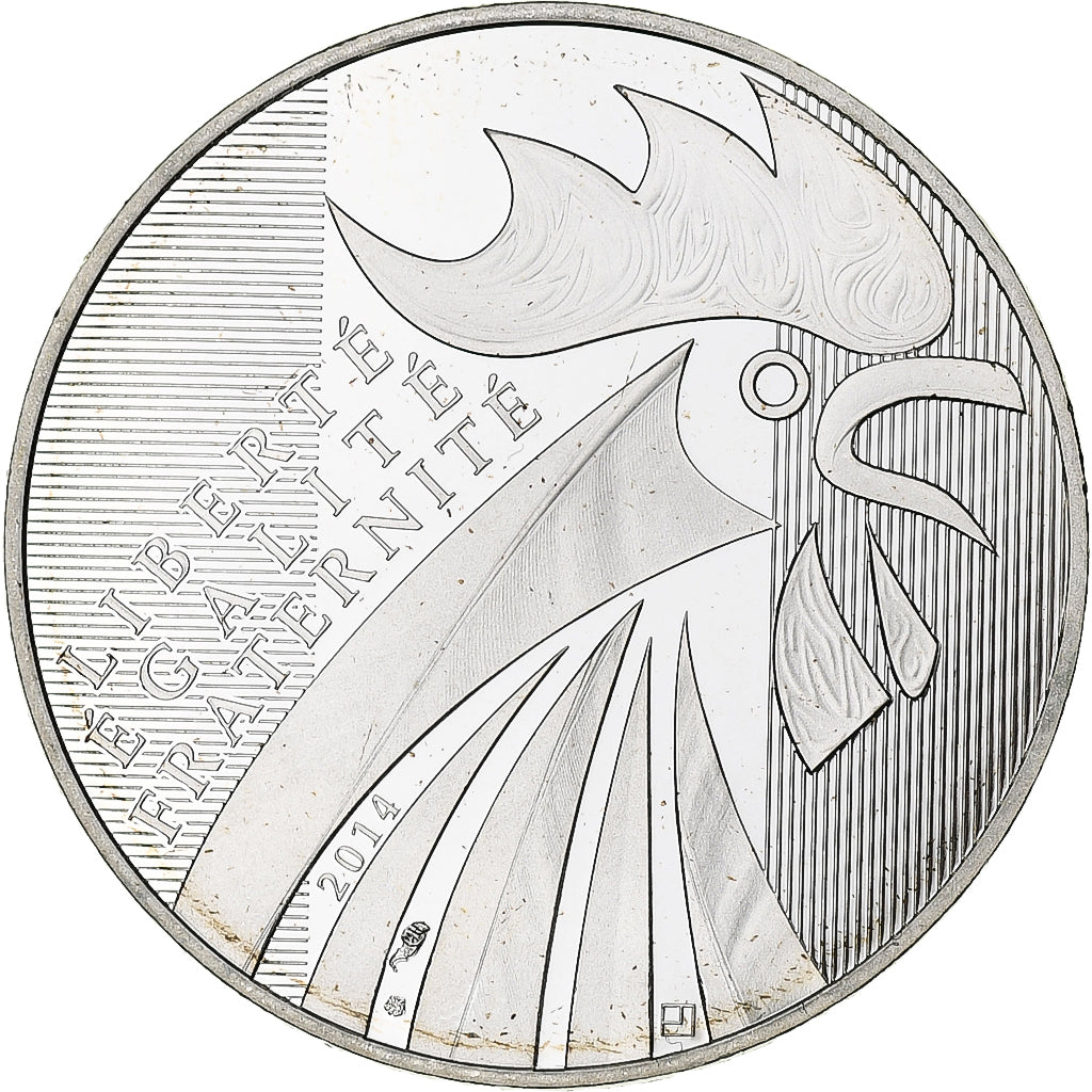 France, 10 Euro, 2014, Coq, MS(65-70), Silver, Gadoury:EU656