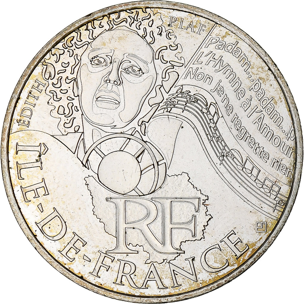 France, 10 Euro, Ile de France, 2012, Paris, MS(63), Silver, KM:1875
