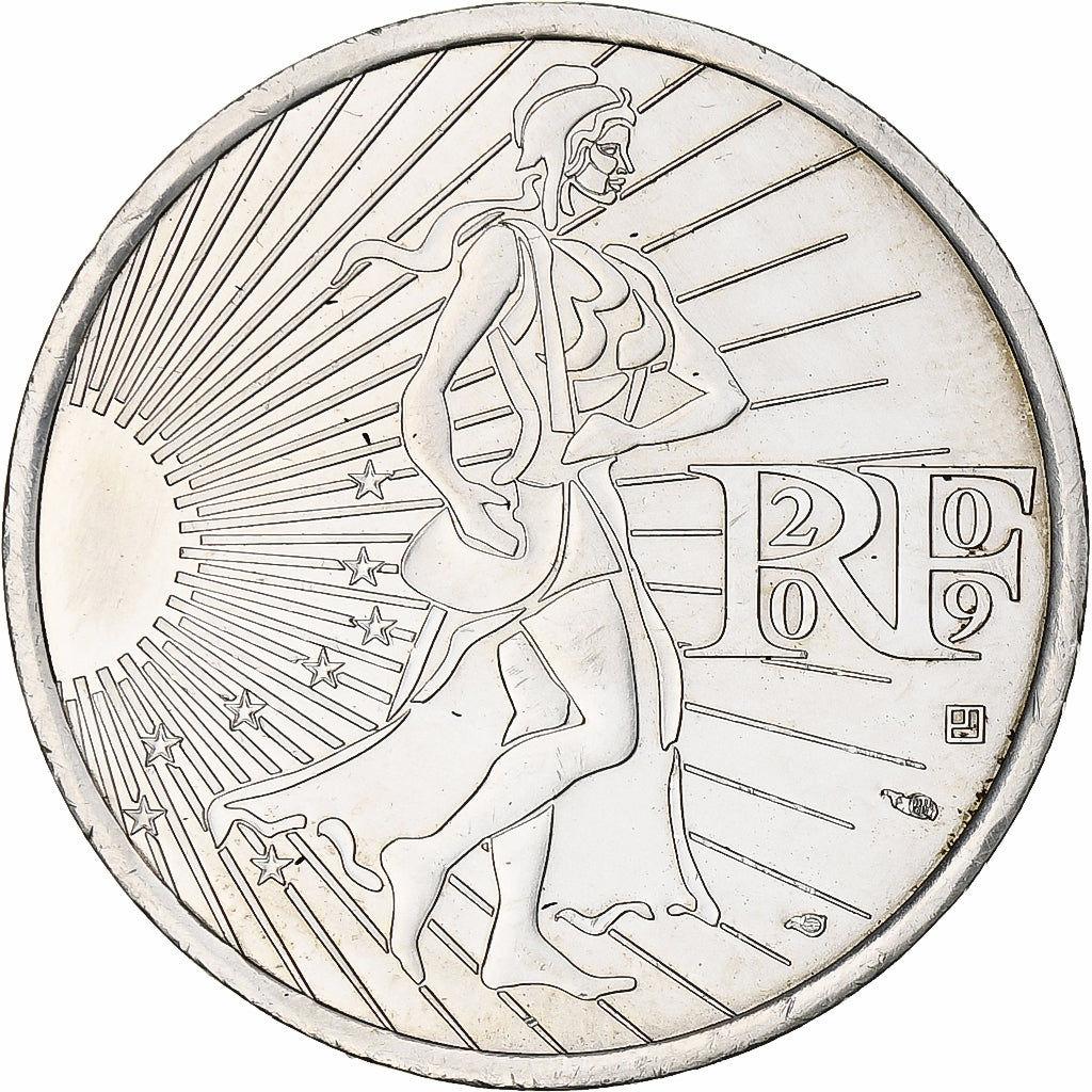 France, 10 Euro, 2009, Paris, MS(63), Silver, KM:1675