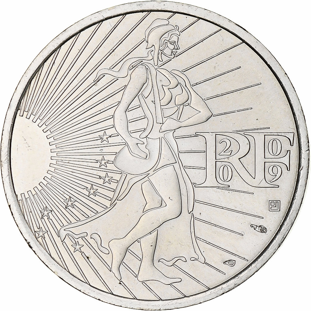 Francia, 10 Euro, 2009, Paris, Semeuse, SC+, Plata