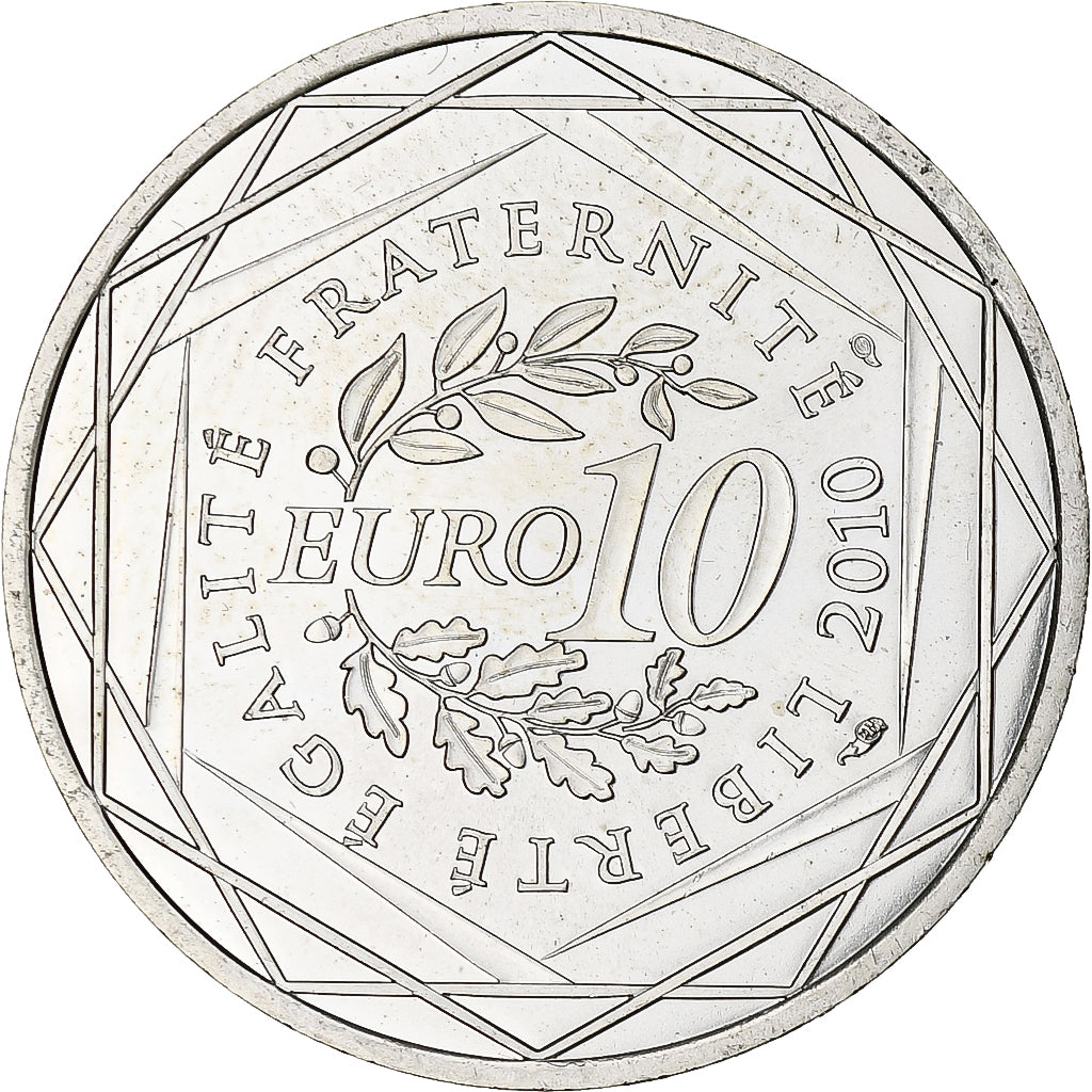 France, 10 Euro, Picardie, Euros des régions, 2010, MS(64), Silver