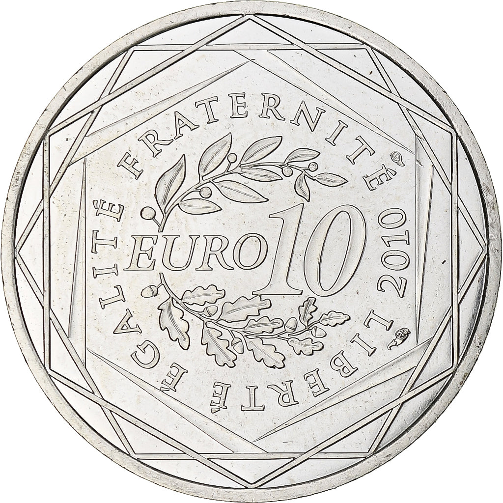 France, 10 Euro, Picardie, Euros des régions, 2010, MS(64), Silver
