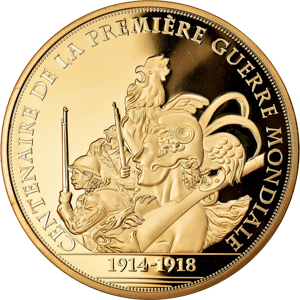 France, Medal, Centenaire de l'Armistice, MS(65-70), Copper Gilt