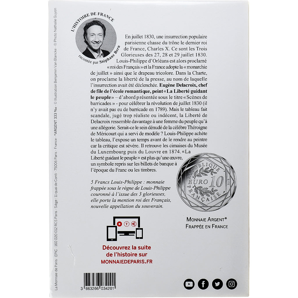 France, 10 Euro, Pièces d'Histoire, 2019, Liberté guidant le peuple