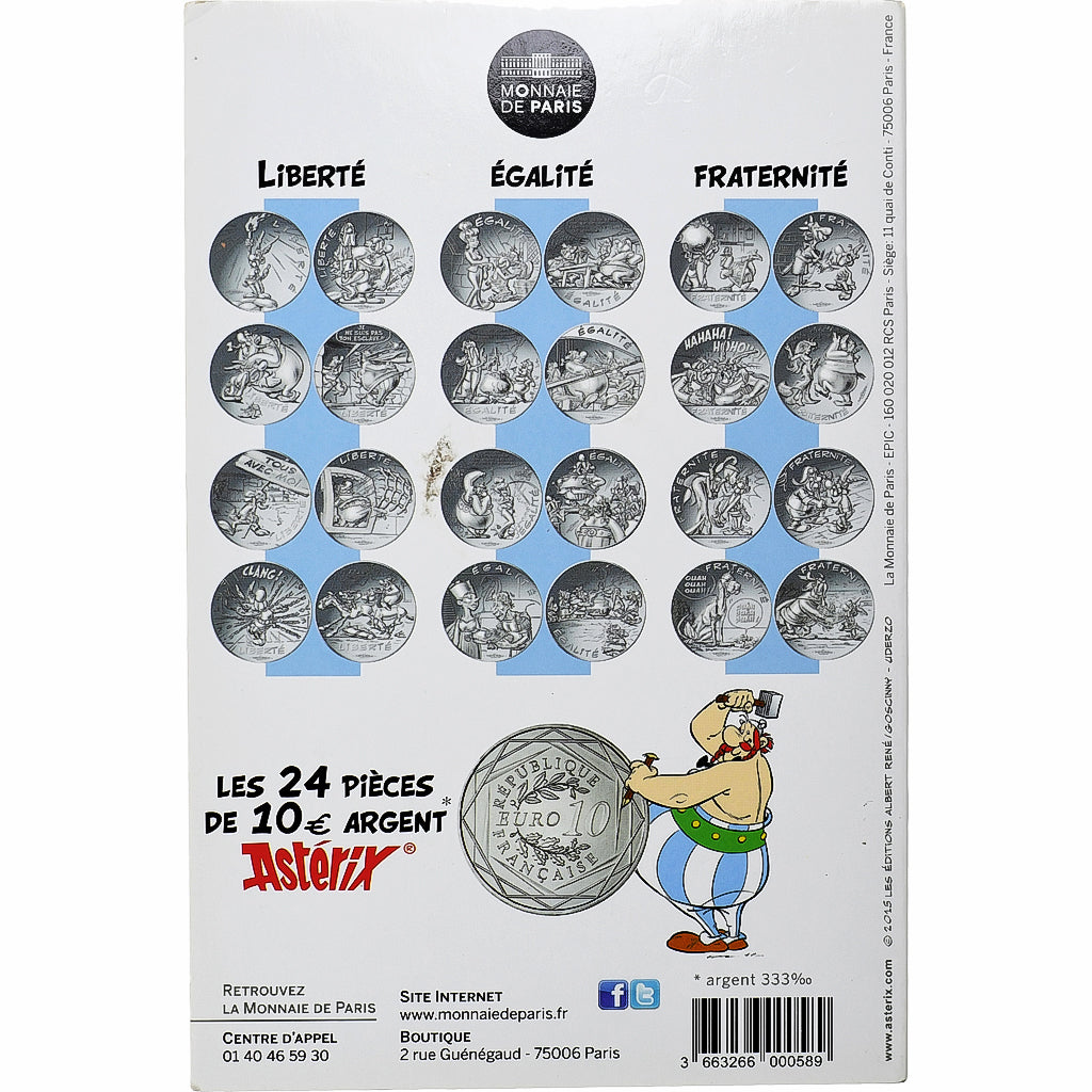 France, Monnaie de Paris, 10 Euro, Astérix Fraternité (Astérix et