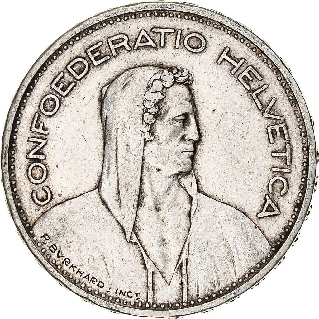 Coin, Switzerland, 5 Francs, 1931, Bern, EF(40-45), Silver, KM:40