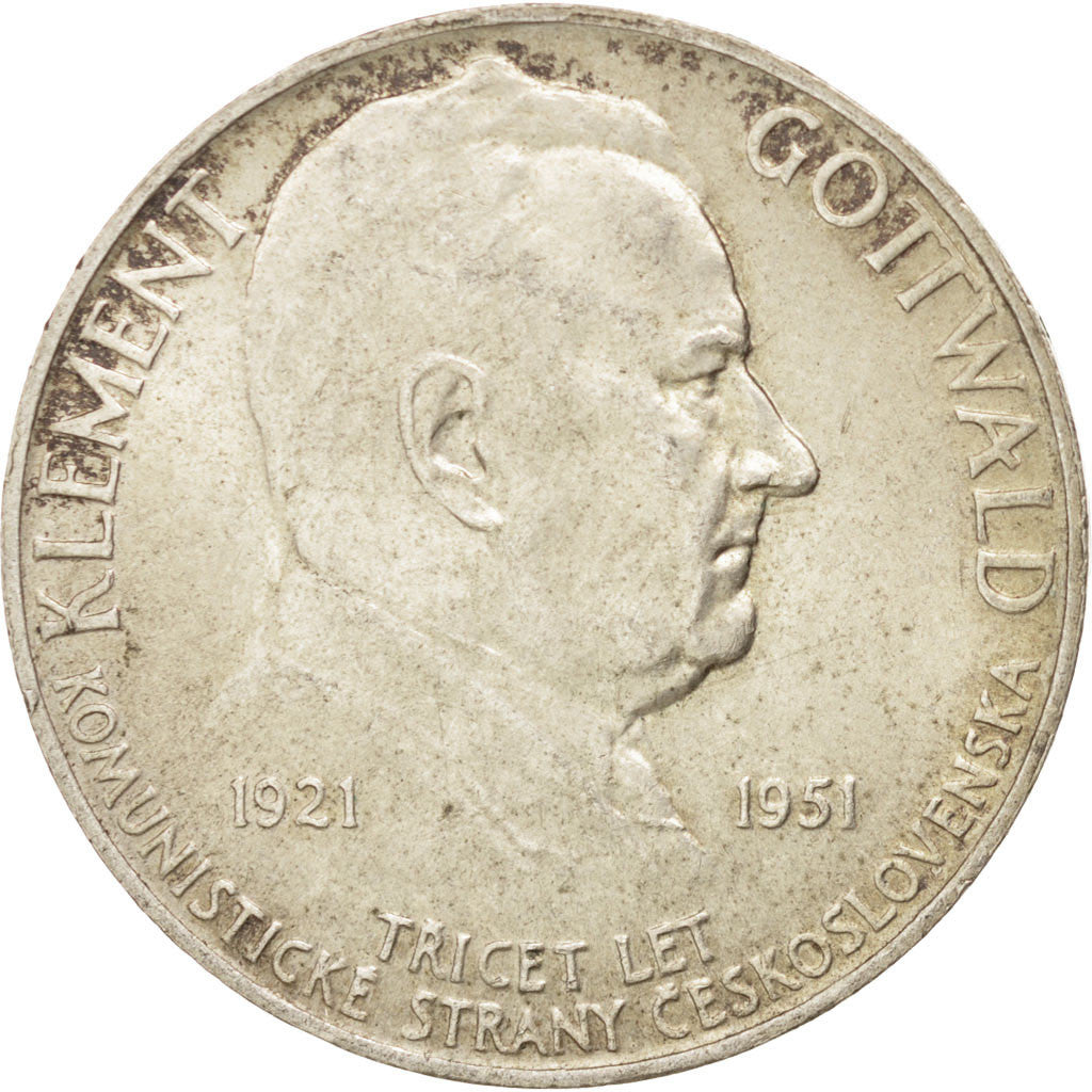 Coin, Czechoslovakia, 100 Korun, 1951, AU(55-58), Silver, KM:33