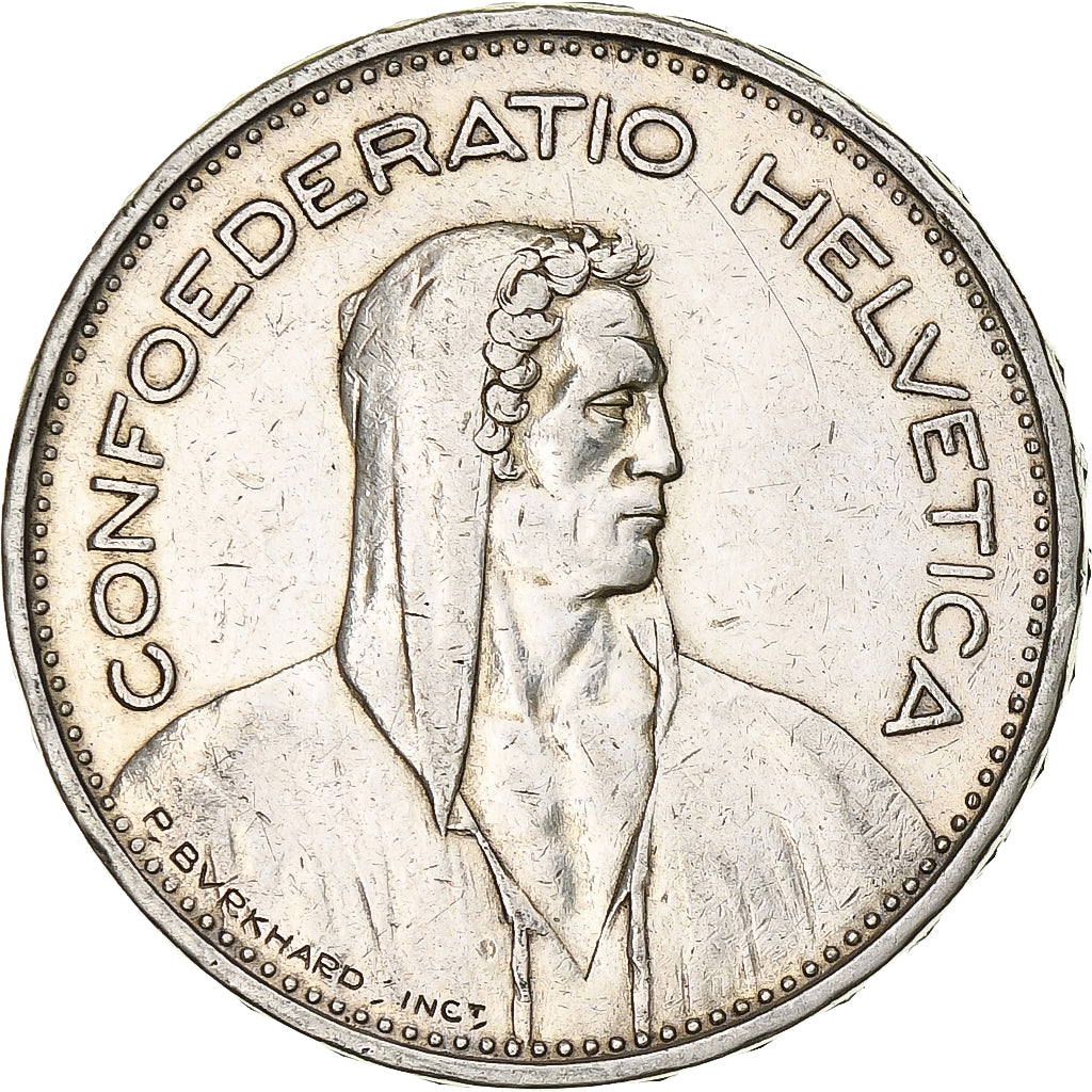 Moneda, Suiza, 5 Francs, 1932, Bern, MBC+, Plata, KM:40