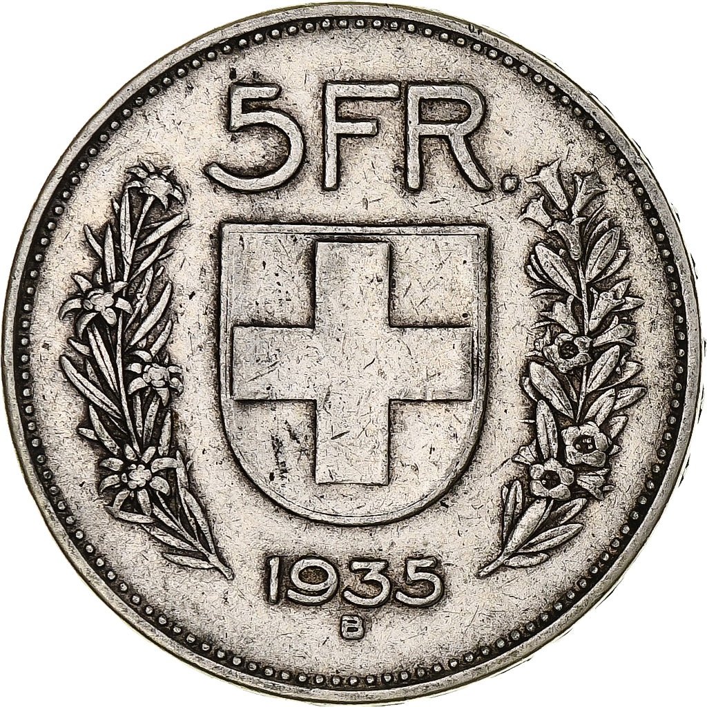 Münze, Schweiz, 5 Francs, 1935, Bern, SS, Silber, KM:40