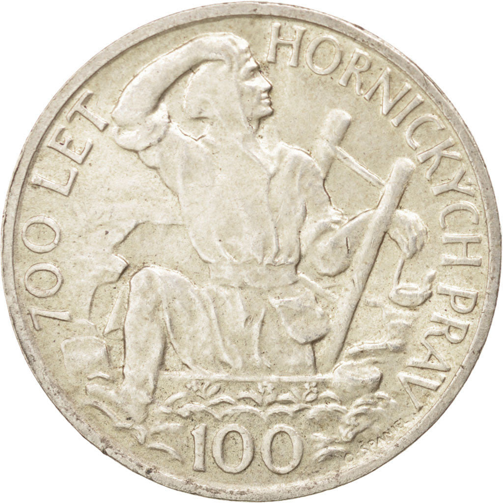 Coin, Czechoslovakia, 100 Korun, 1949, AU(55-58), Silver, KM:29