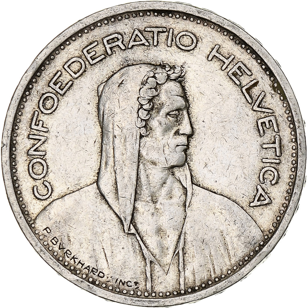 Coin, Switzerland, 5 Francs, 1950, Bern, AU(50-53), Silver, KM:40