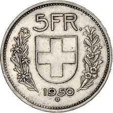 Coin, Switzerland, 5 Francs, 1950, Bern, AU(50-53), Silver, KM:40