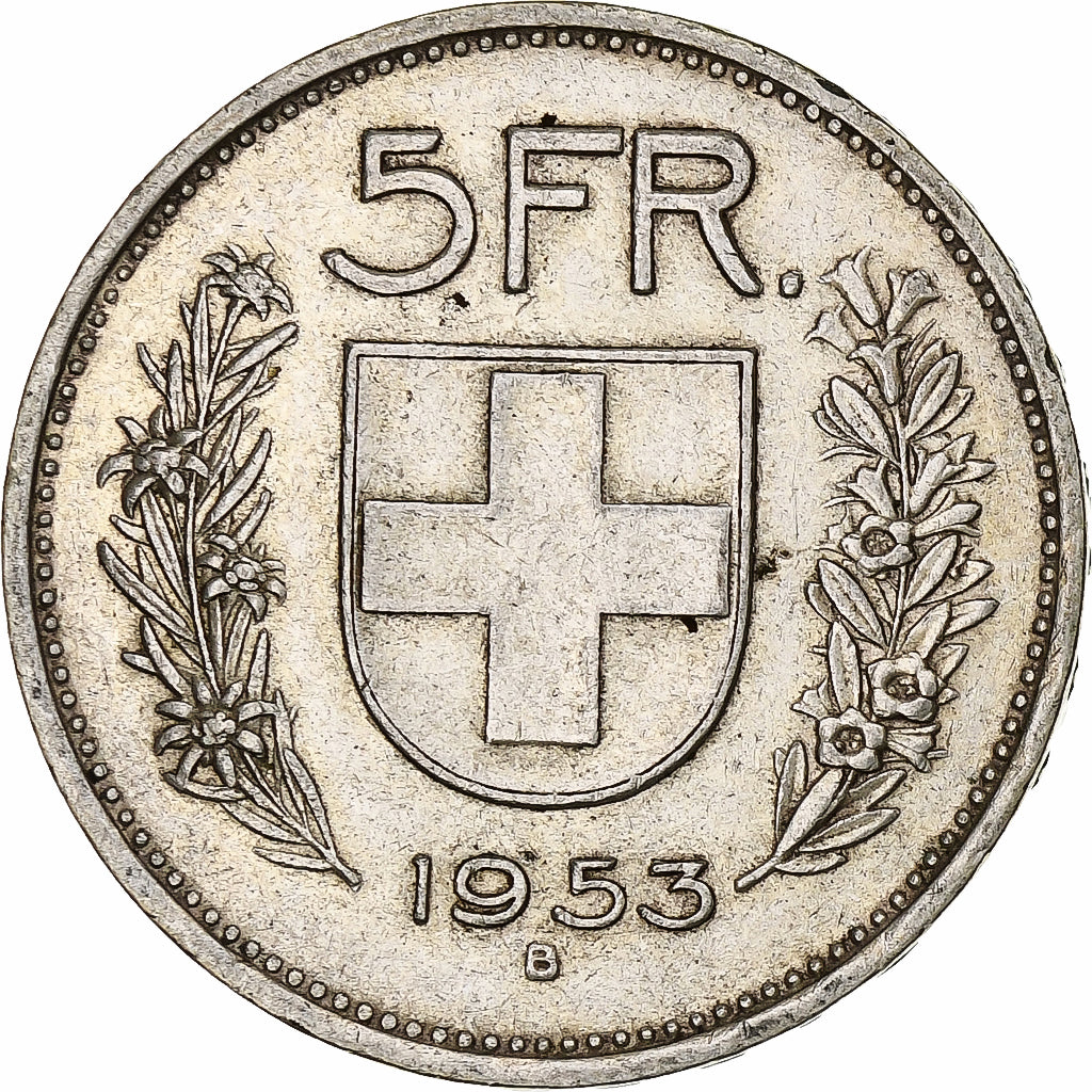 Moneda, Suiza, 5 Francs, 1953, Bern, EBC, Plata, KM:40