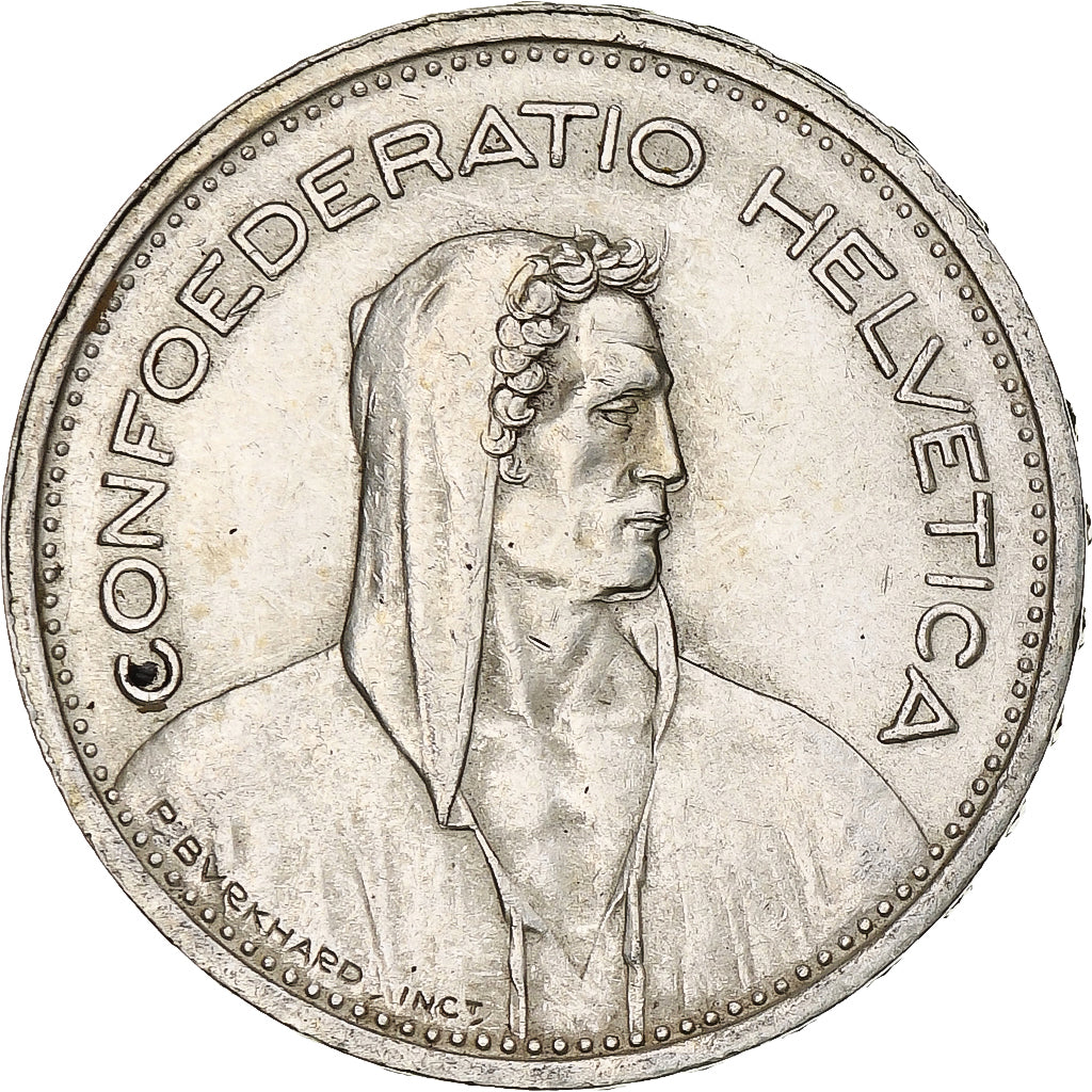 Moneta, Szwajcaria, 5 Francs, 1954, Bern, AU(55-58), Srebro, KM:40