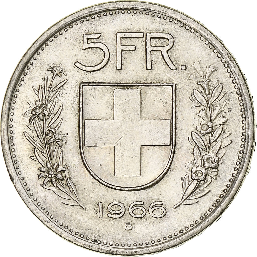 Munten, Zwitserland, 5 Francs, 1966, Bern, PR+, Zilver, KM:40