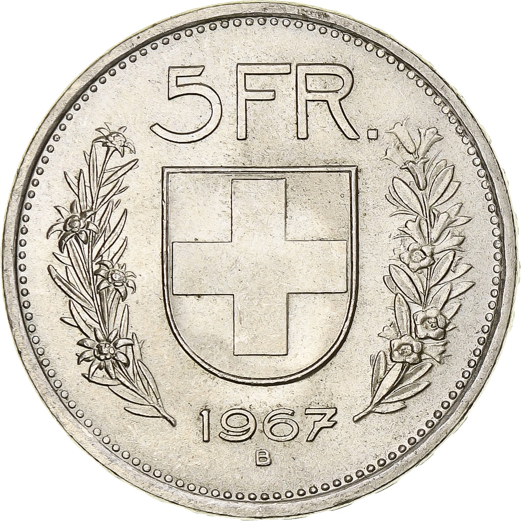 Munten, Zwitserland, 5 Francs, 1967, Bern, PR+, Zilver, KM:40