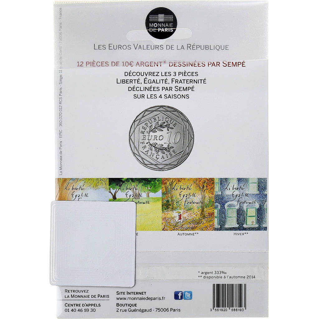Frankreich, Monnaie de Paris, 10 Euro, 2014, Paris, Sempé Fraternité