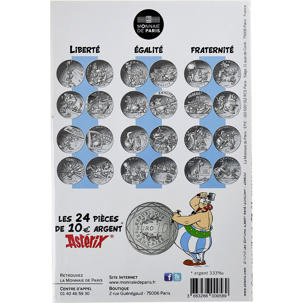 França, Monnaie de Paris, 10 Euro, Astérix Égalité (Astérix gladiateur)
