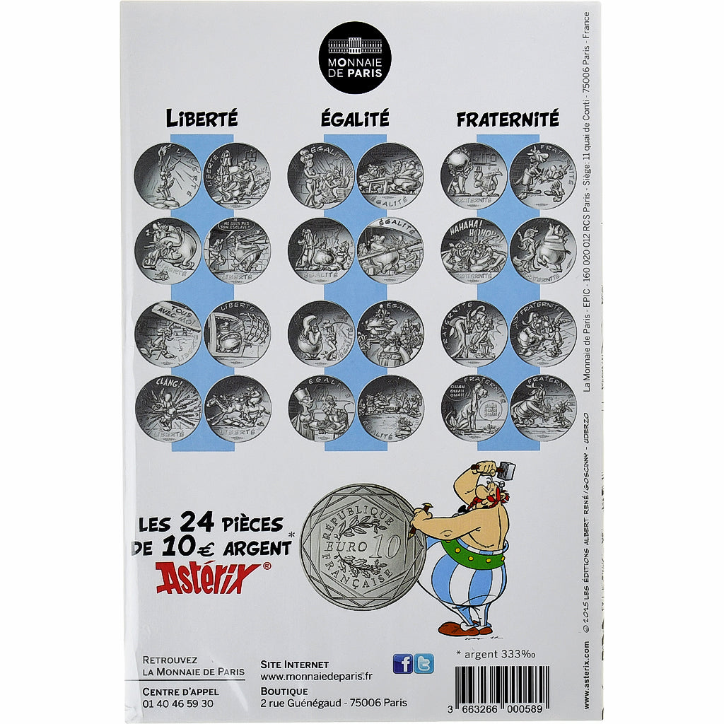 Frankrijk, Parijse munten, 10 Euro, Astérix Fraternité (La grande traversée)