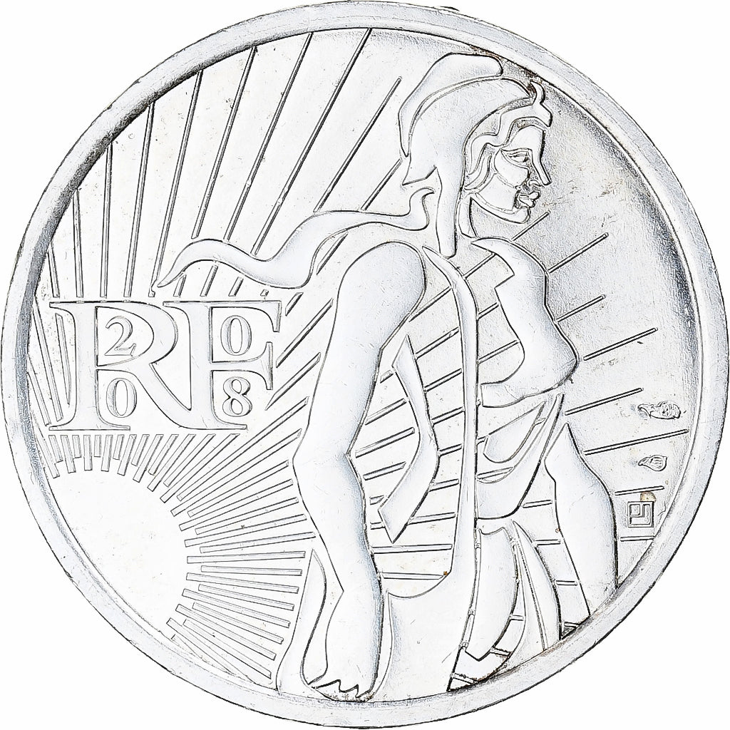 France, 5 Euro, 2008, Semeuse, EF(40-45), Silver, KM:1534
