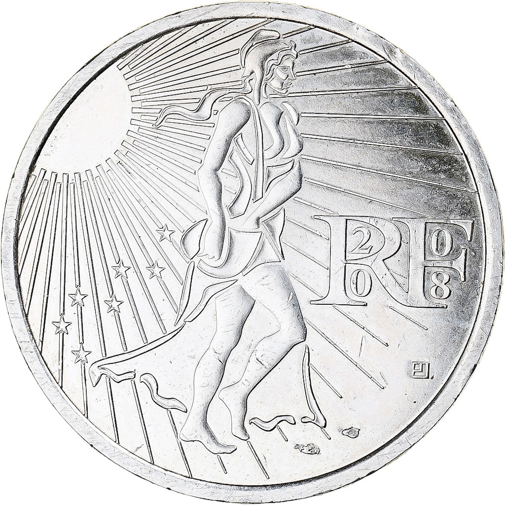 Francja, 15 Euro, Semeuse, 2008, AU(50-53), Srebro, Gadoury:EU288, KM:1535
