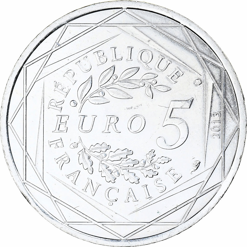 France, 5 Euro, Liberté, 2013, Paris, MS(63), Silver