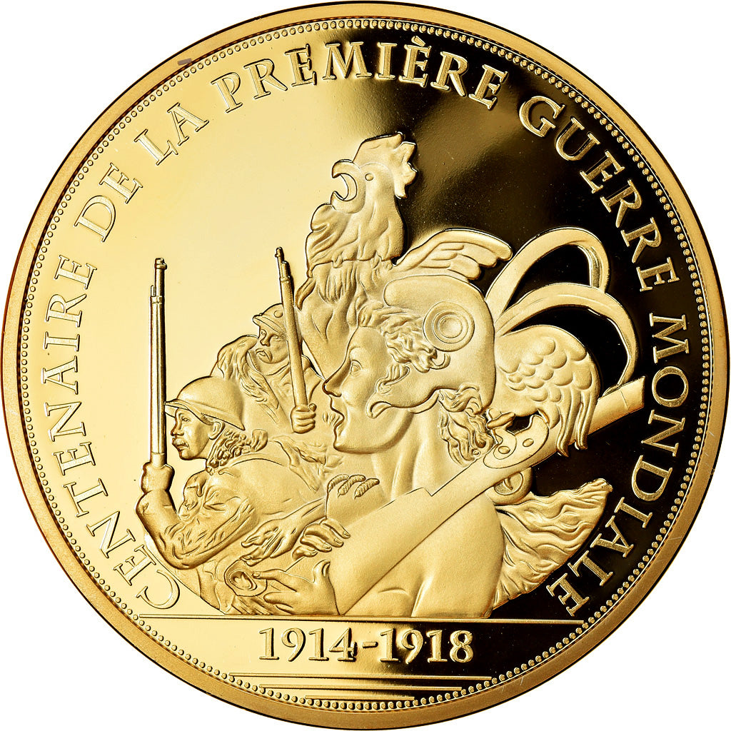 France, Medal, Centenaire de l'Armistice, MS(65-70), Copper Gilt