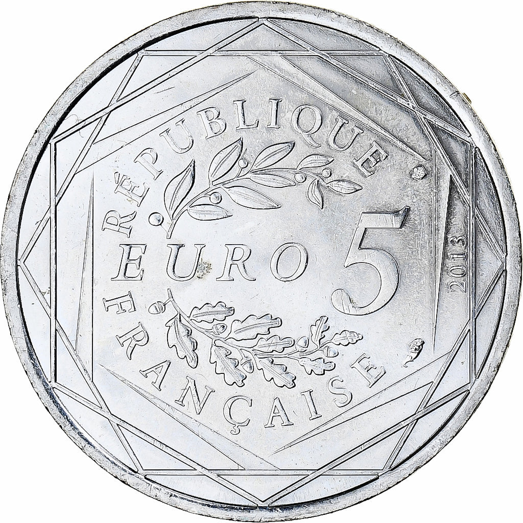 France, 5 Euro, Fraternité, 2013, Paris, MS(63), Silver
