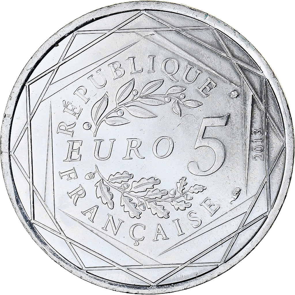 France, 5 Euro, Fraternité, 2013, Paris, MS(63), Silver