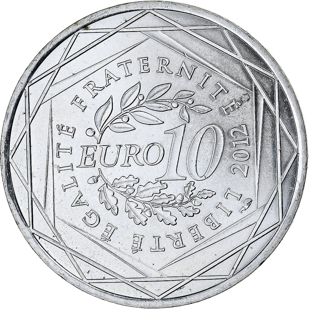 France, 10 Euro, Pays de la Loire, 2012, Paris, MS(64), Silver, KM:1881