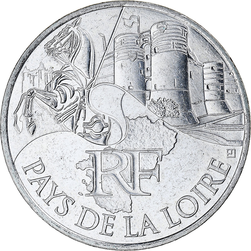 Francia, 10 Euro, Euros des régions, 2011, Paris, Pays De La Loire, SPL