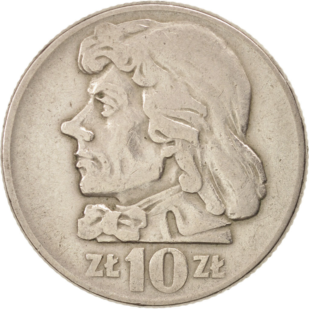 POLAND, 10 Zlotych, 1959, Warsaw, KM #50, EF(40-45), Copper-Nickel, 31, 13.15