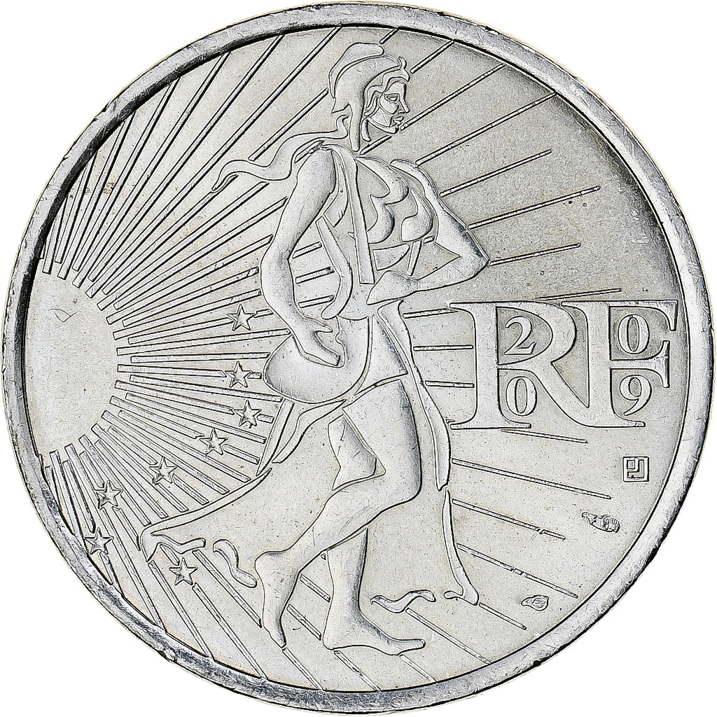 France, 10 Euro, 2009, Semeuse, MS(64), Silver, KM:1580