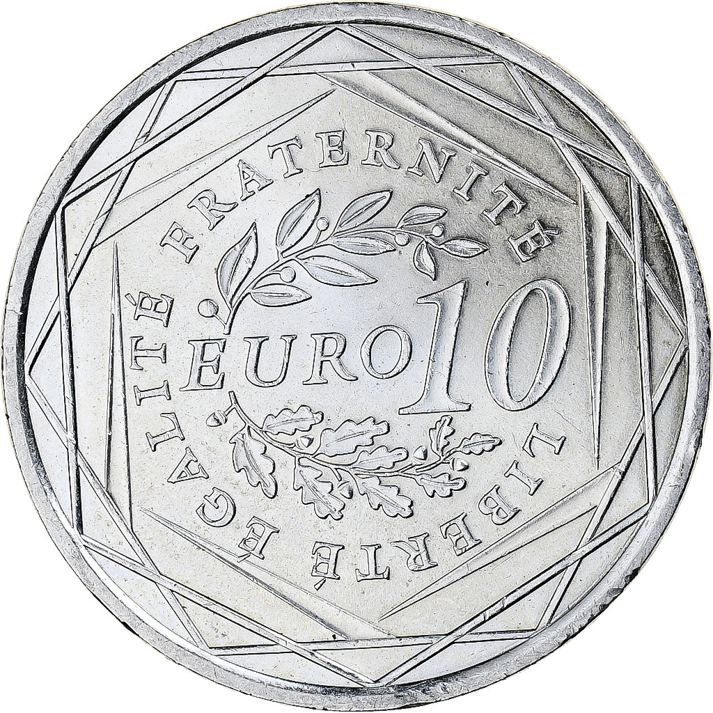 France, 10 Euro, 2009, Semeuse, MS(64), Silver, KM:1580