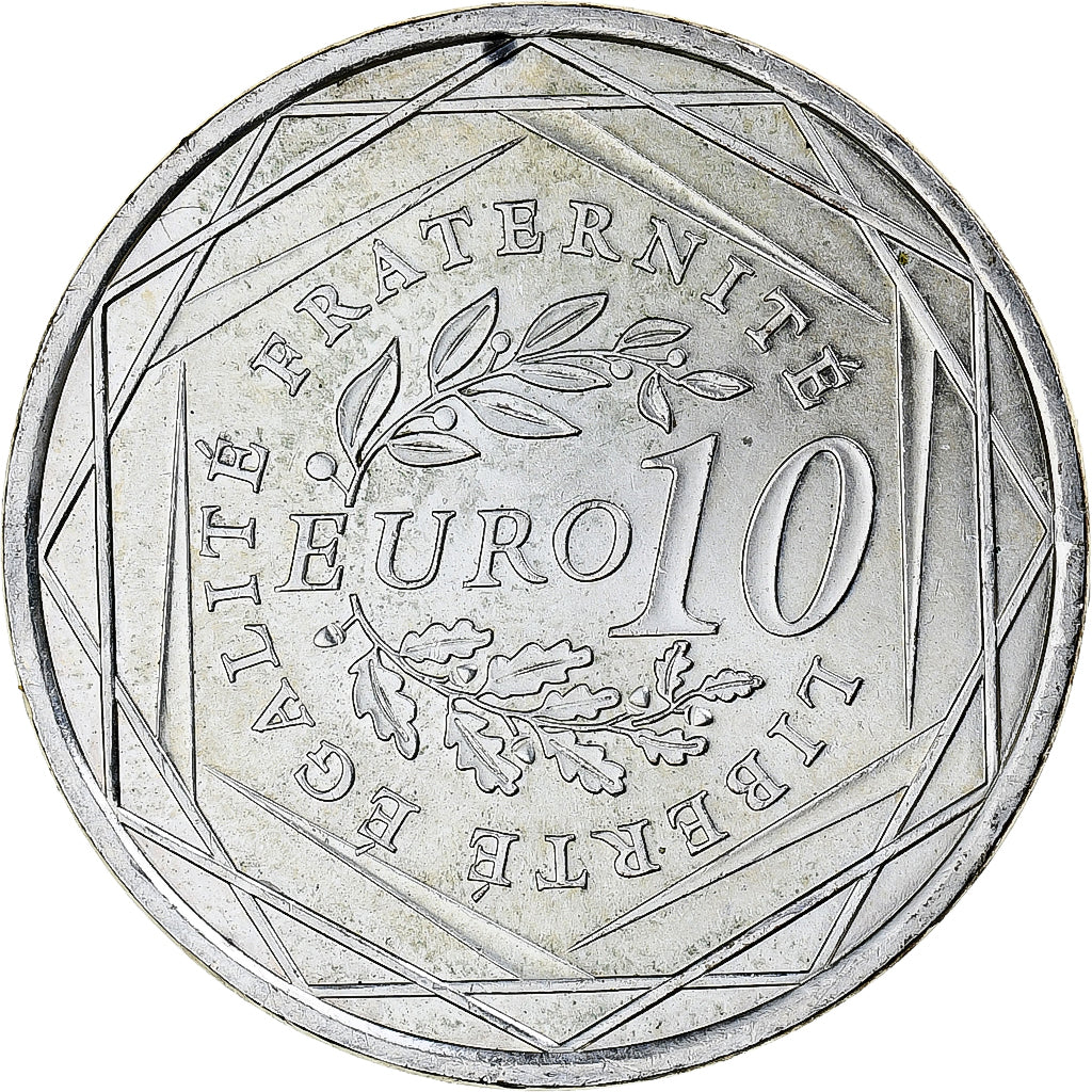 France, 10 Euro, 2009, Semeuse, MS(64), Silver, KM:1580