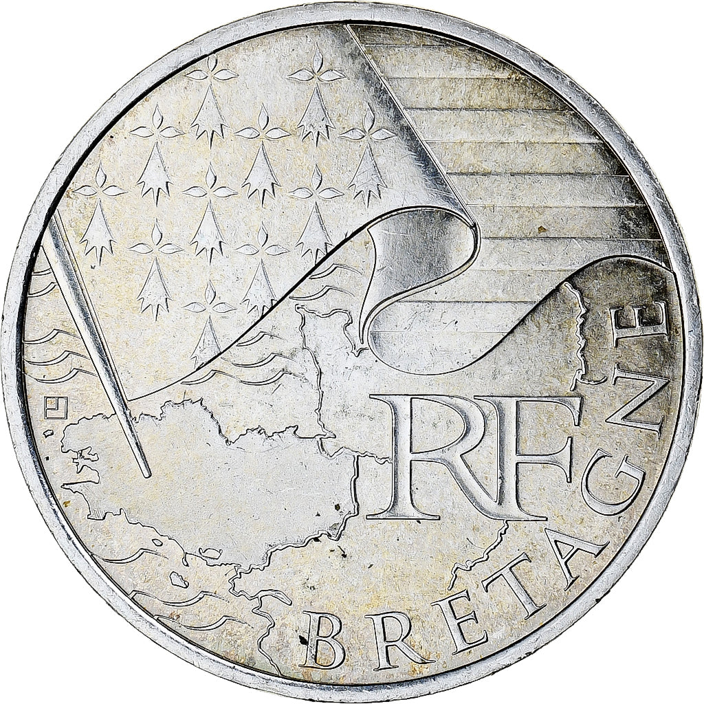 França, 10 Euro, Euros des régions, 2010, Monnaie de Paris, Bretagne, MS(63)