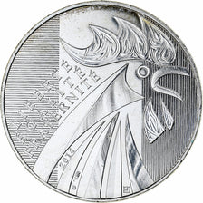 France, 10 Euro, 2014, Monnaie de Paris, Coq, MS(63), Silver, Gadoury:EU656