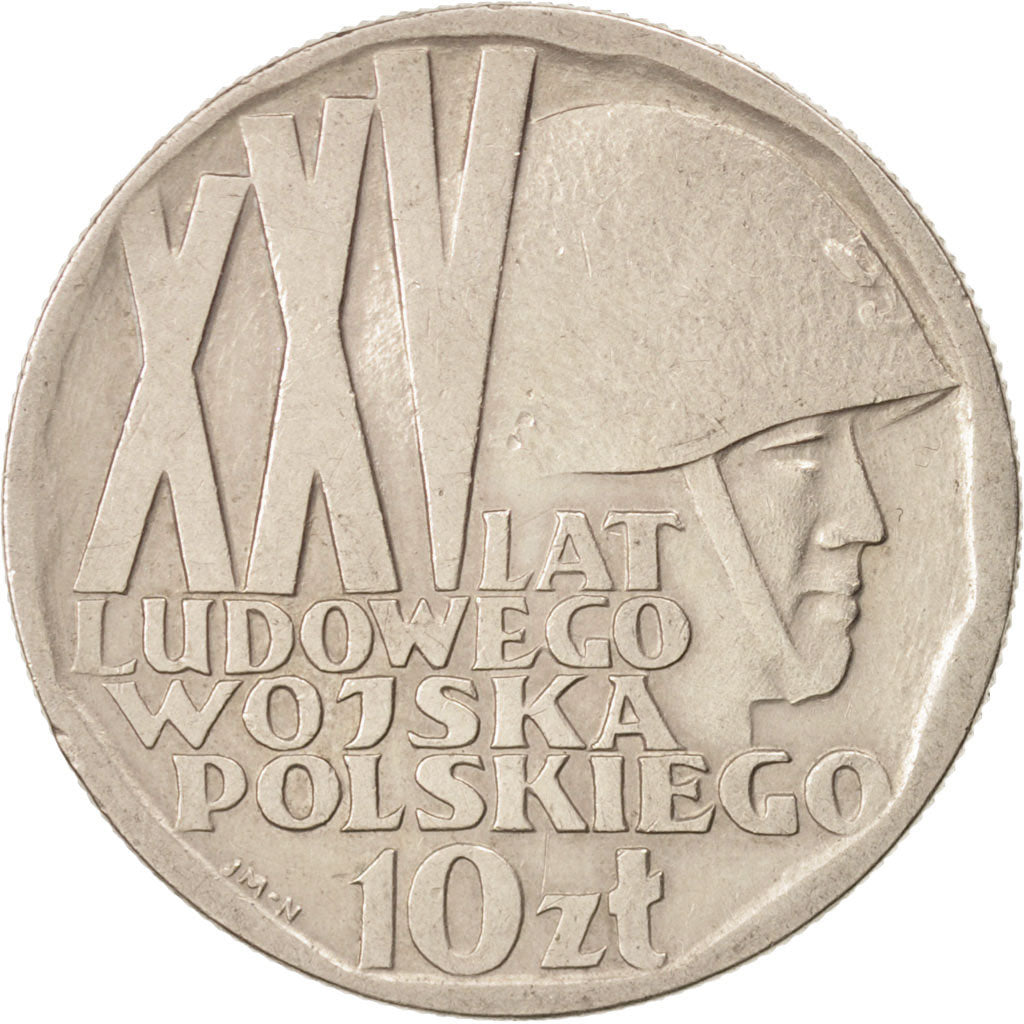 Munten, Polen, 10 Zlotych, 1968, Warsaw, ZF+, Copper-nickel, KM:60